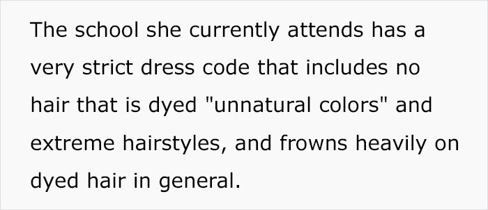 Student Gets In Trouble For Her Natural Hair Color Defying Schools Dress Code, Maliciously Complies By Dyeing It