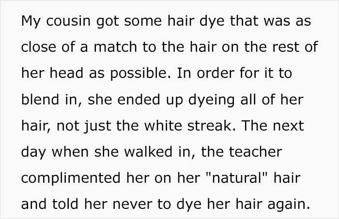Student Gets In Trouble For Her Natural Hair Color Defying Schools Dress Code, Maliciously Complies By Dyeing It