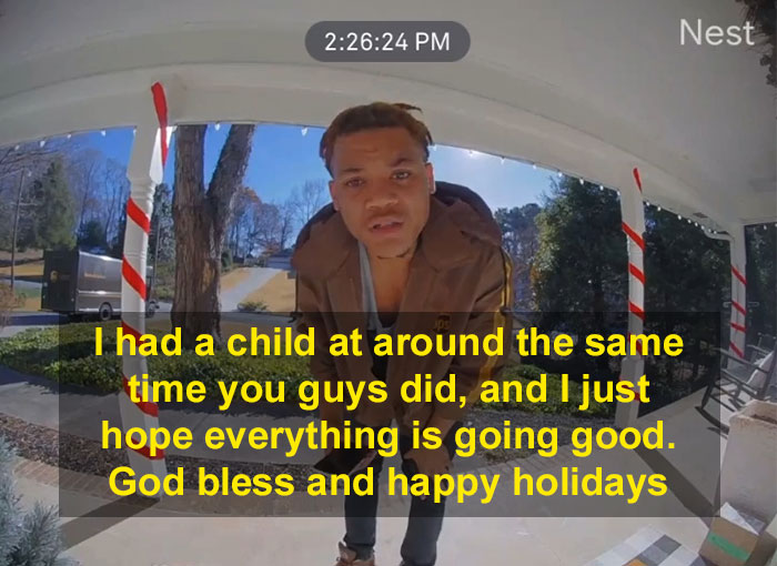 UPS Driver Leaves A Kind Message For New Mom On Her Doorbell Camera, Gets A Promotion And Is Showered With Gifts In Return