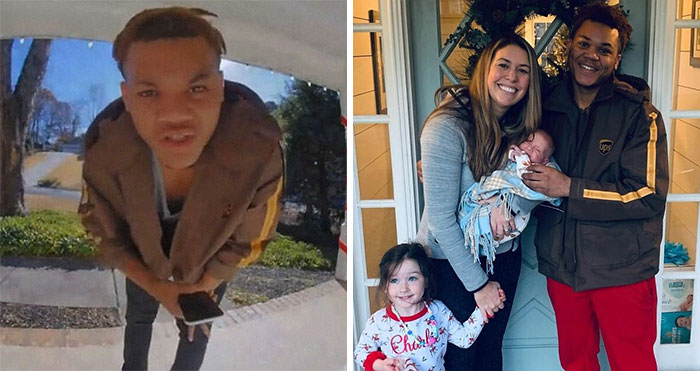 UPS Driver Leaves A Kind Message For New Mom On Her Doorbell Camera, Gets A Promotion And Is Showered With Gifts In Return