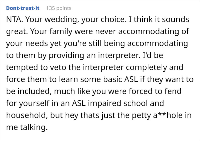 Unsupportive Mom Upset After Her Deaf Daughter Decides To Hold Her Wedding Ceremony In Sign Language