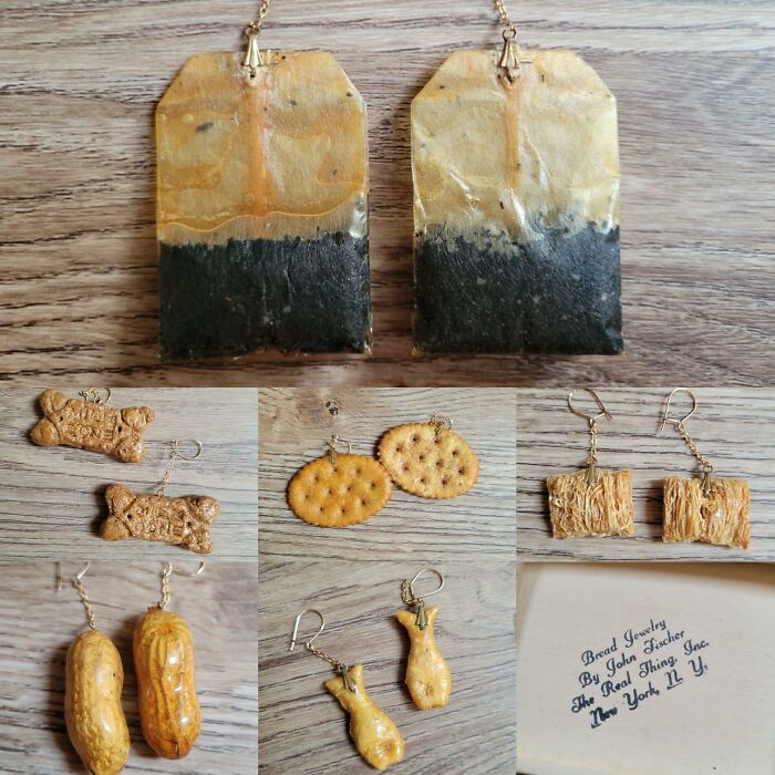 So John Fischer Was A Famous Artist In The 60s Who Created This Line Called "The Real Thing" Bread Jewelry, Which Consisted Of Collaborating With Food Companies To Make Actual, Wearable Jewelry. Believe It Or Not, They're Super Rare And Pricey!