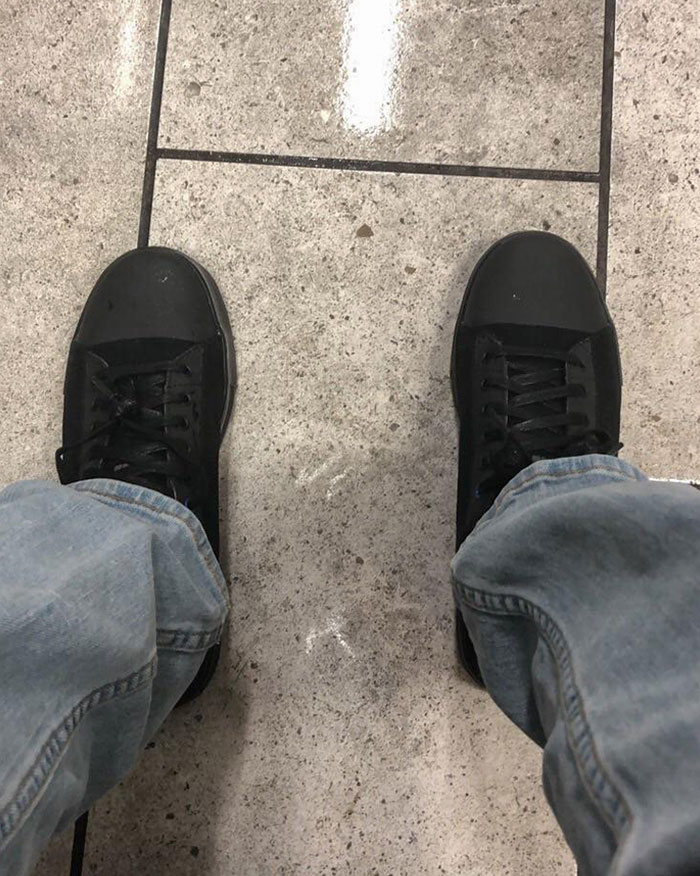 The Other Day I Slipped And Fell At Work As I Was Wearing Old Worn Out Shoes, So My Coworker Gave Me A Fresh Pair Of Non Slips When She Found Out About The Incident