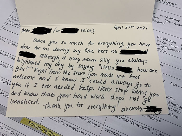 My Coworker Is Going Back To School. She Handed Me An Envelope And I Nearly Cried After I Opened It And Read It