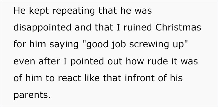 Husband Lashed Out At His Wife In Front Of His Family For Buying The Cheapest Thing On His Wishlist, Said She Ruined Christmas