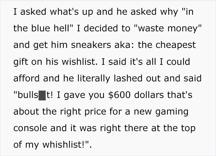 Husband Lashed Out At His Wife In Front Of His Family For Buying The Cheapest Thing On His Wishlist, Said She Ruined Christmas