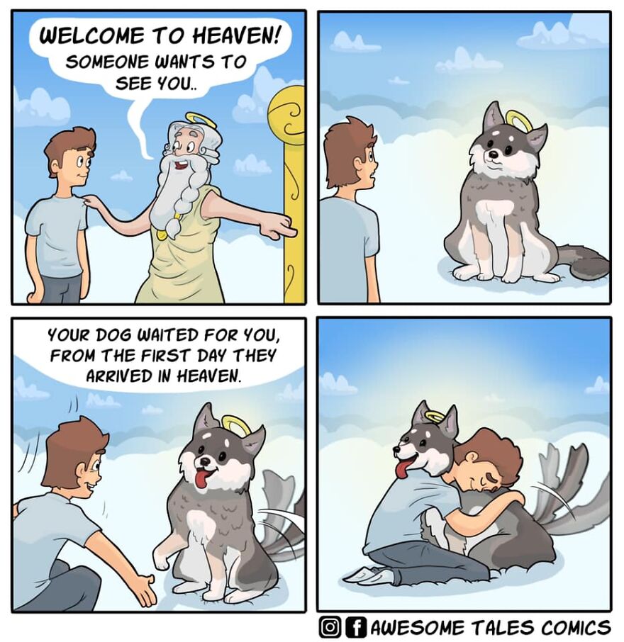 Artist Shows In Adorable Comics What The Afterlife Would Be Like (19 Comics)
