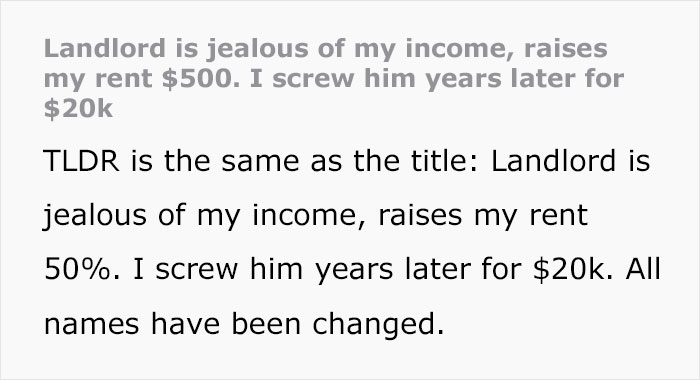 Jealous Of This Guy's Income, Landlord Raises The Rent By $500, Regrets It A Few Years Later Jealous Of This Guy's Income, Landlord Raises The Rent By $500, Regrets It A Few Years Later