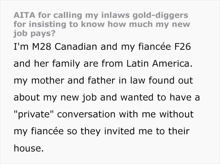 "They Were Giving Me Huge Red Flags": In-Laws Lock Their Son-In-Law In A Room With Them When He Doesn’t Reveal His Salary To Them "They Were Giving Me Huge Red Flags": In-Laws Lock Their Son-In-Law In A Room With Them When He Doesn’t Reveal His Salary To Them