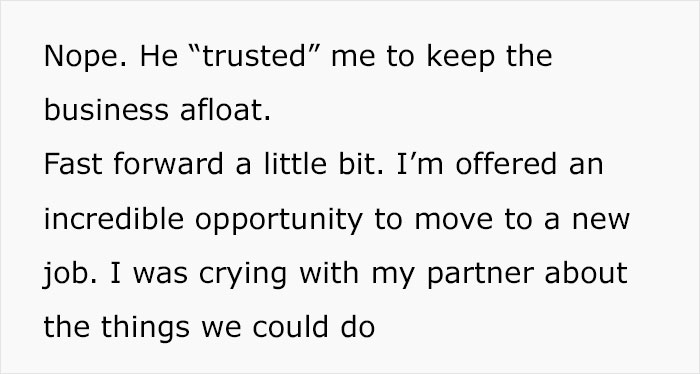 Ex-Employee Called "Unethical" For Leaving For A Better Job Because The Whole Company Relies On Him