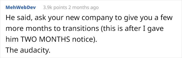 Ex-Employee Called "Unethical" For Leaving For A Better Job Because The Whole Company Relies On Him