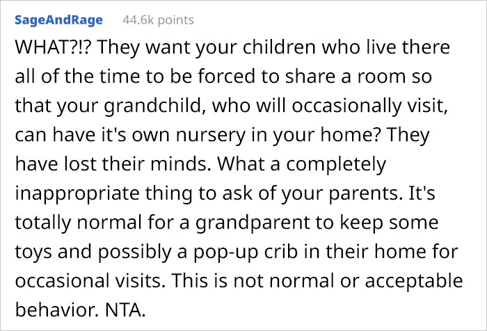 Woman Refuses To Kick Her Son Out Of His Room To Make Space For Full-Blown Nursery Her Daughter And SIL Are Demanding