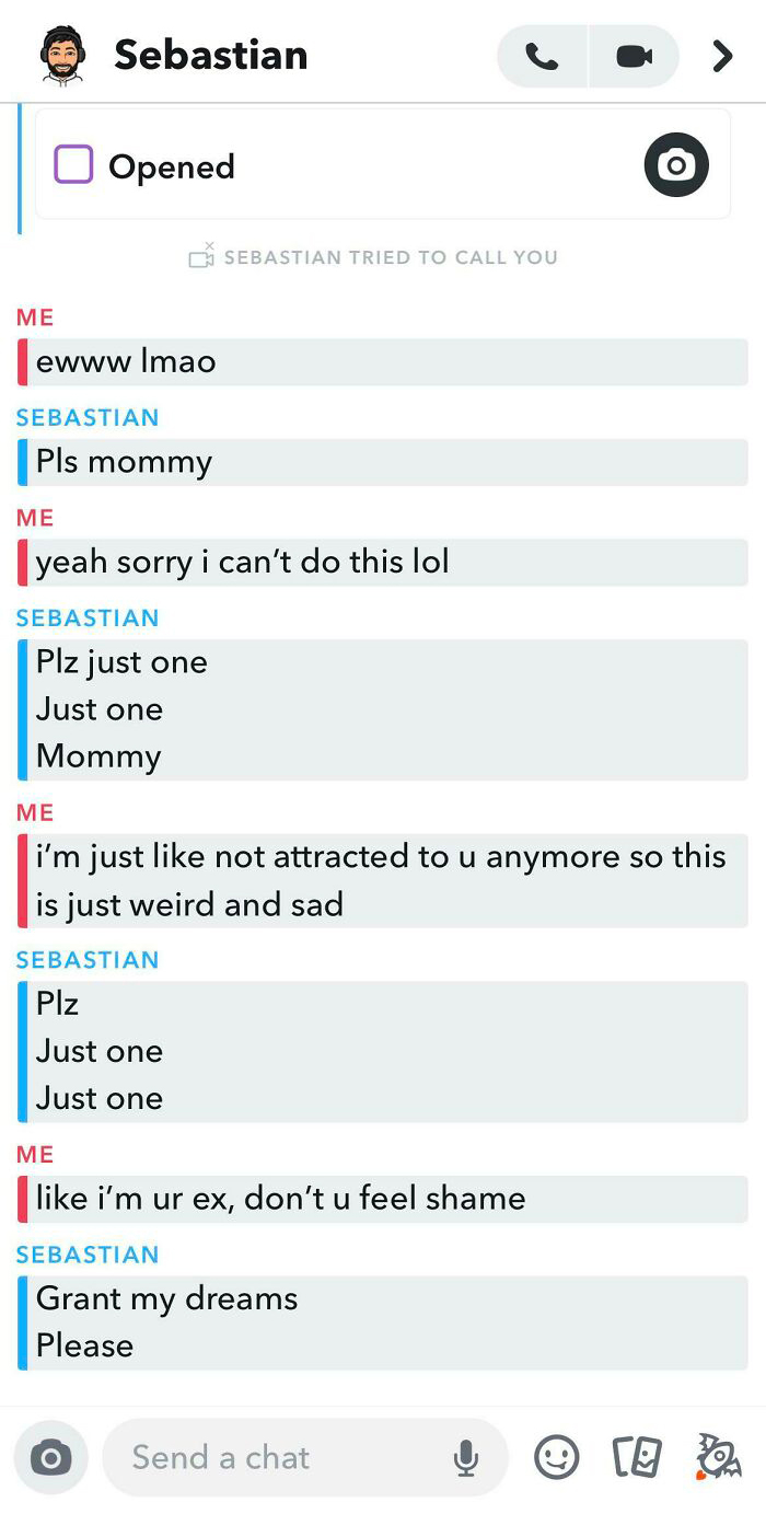 My Ex From High School Sent Me A Snapchat Video Of Him Begging Me For Nudes, And It Got Worse