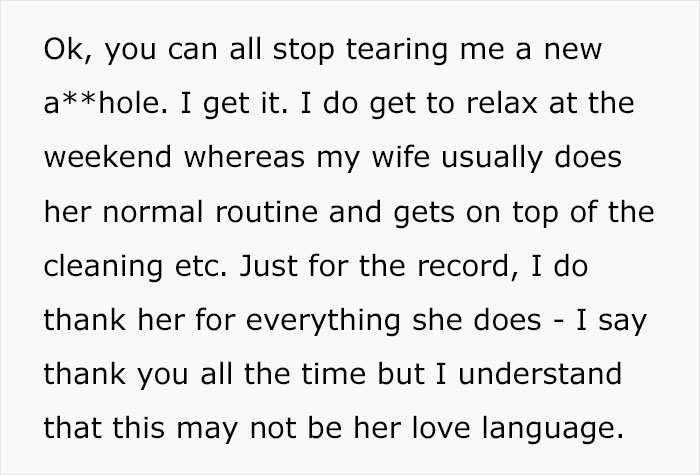 Man Wonders If He’s A Bad Guy For Telling His Wife That Wants To Be Appreciated To Stop Expecting It, As It’s Her Job To Be A Stay-At-Home Mom Man Wonders If He’s A Bad Guy For Telling His Wife That Wants To Be Appreciated To Stop Expecting It, As It’s Her Job To Be A Stay-At-Home Mom