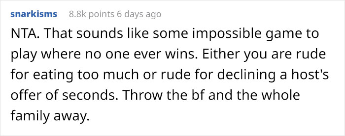 "Am I The Jerk For Eating At My Boyfriend's Family's Christmas Dinner?"