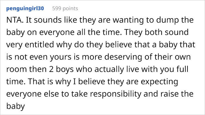Woman Refuses To Kick Her Son Out Of His Room To Make Space For Full-Blown Nursery Her Daughter And SIL Are Demanding