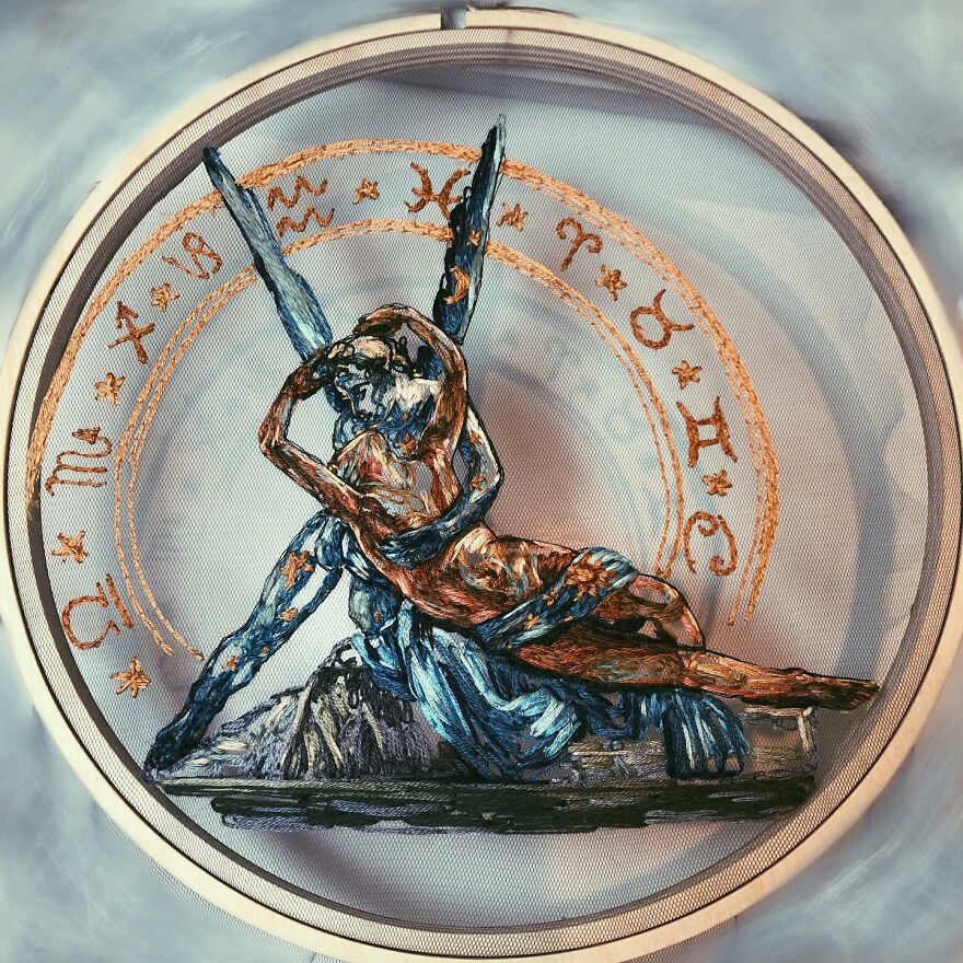 I Stitch Colorful Threads Into Tulle To Create A 3D-Effect On My Artwork (47 Pics)