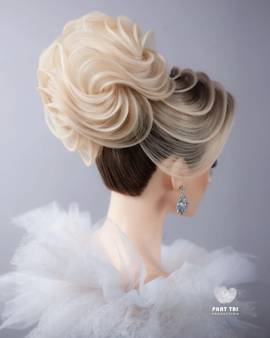 Vietnamese Hairdresser Creates Amazing Designs In The Shape Of Flowers (37 Pics)