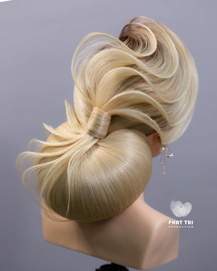 Vietnamese Hairdresser Creates Amazing Designs In The Shape Of Flowers (37 Pics)