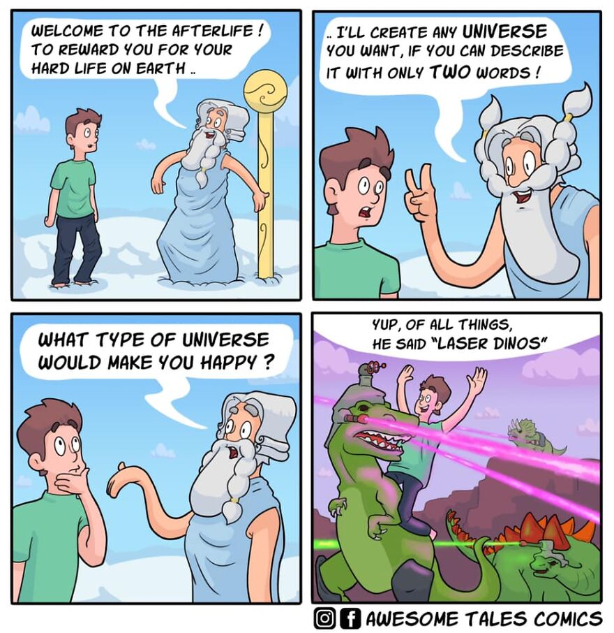 Artist Shows In Adorable Comics What The Afterlife Would Be Like (19 Comics)