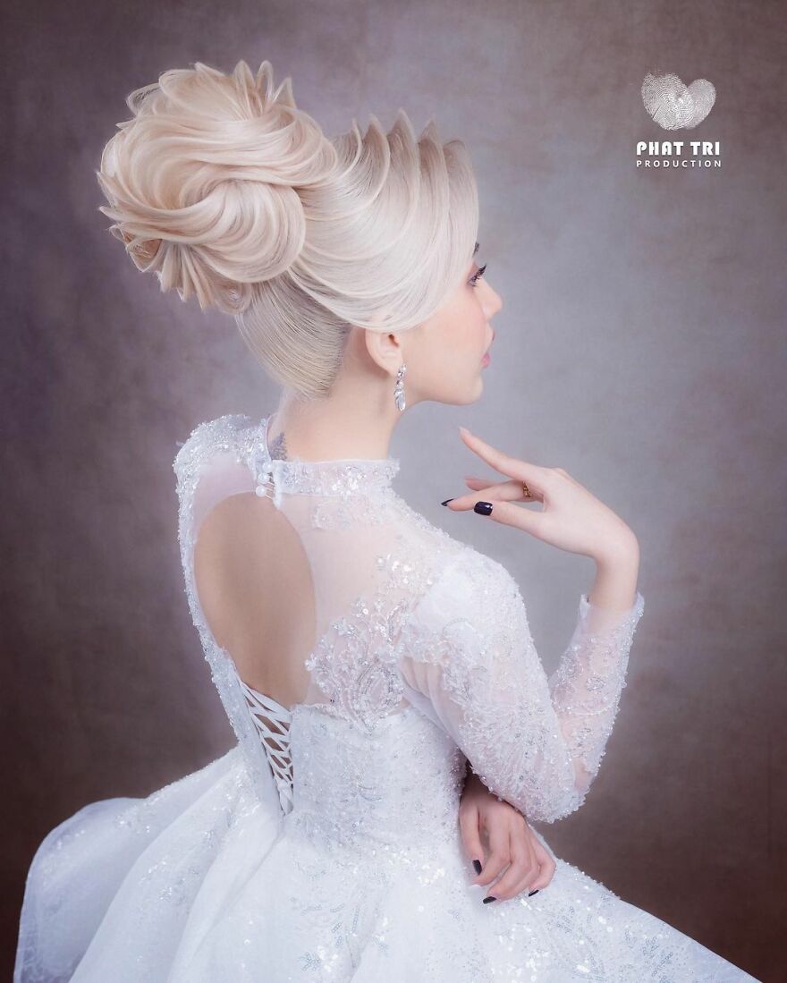 Vietnamese Hairdresser Creates Amazing Designs In The Shape Of Flowers (37 Pics)