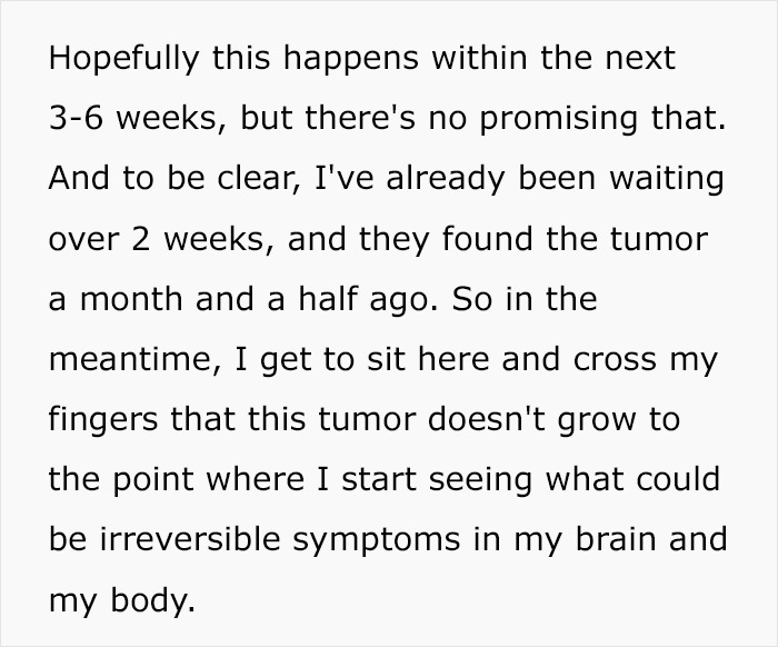 Woman With Brain Tumor Scared And Heartbroken Over The Fact She Can't Get It Removed Because Of Unvaccinated People Woman With Brain Tumor Scared And Heartbroken Over The Fact She Can't Get It Removed Because Of Unvaccinated People