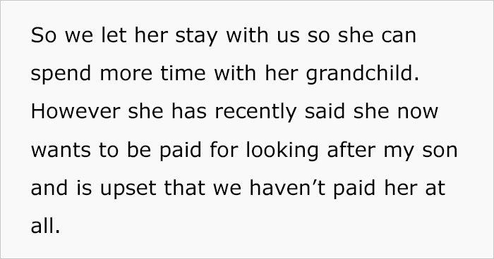 This Mom Is Not Sure What To Do After Her Mother Starts Asking For Money For Looking After Her Grandson, Despite Living All-Expenses-Paid With Her