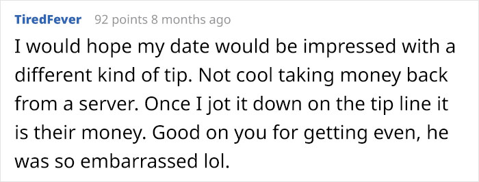 Entitled Guy Wants To Impress His Date And Tips $100 Just To Take It Back When She Leaves, Server Makes Sure To Get Her Revenge