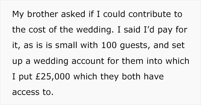 "Didn't Invite Me Because My Husband And I 'Are Never Available'": Brother Doesn&rsquo;t Involve Sis In Wedding Plans Even Though She&rsquo;s Paying For It