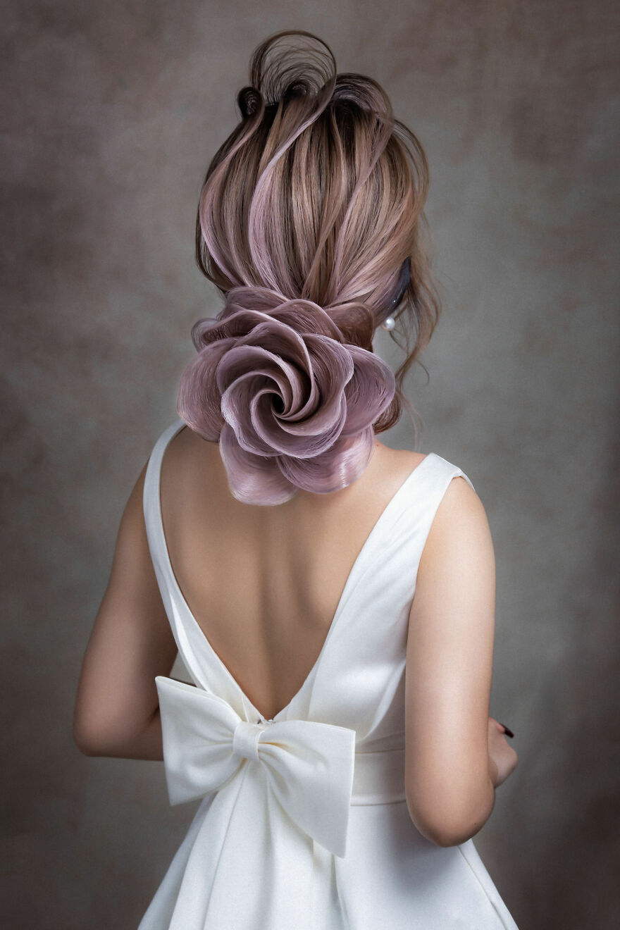 Vietnamese Hairdresser Creates Amazing Designs In The Shape Of Flowers (37 Pics)