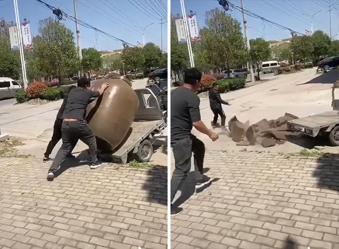 Guys Want To Transport A Large Clay Pot