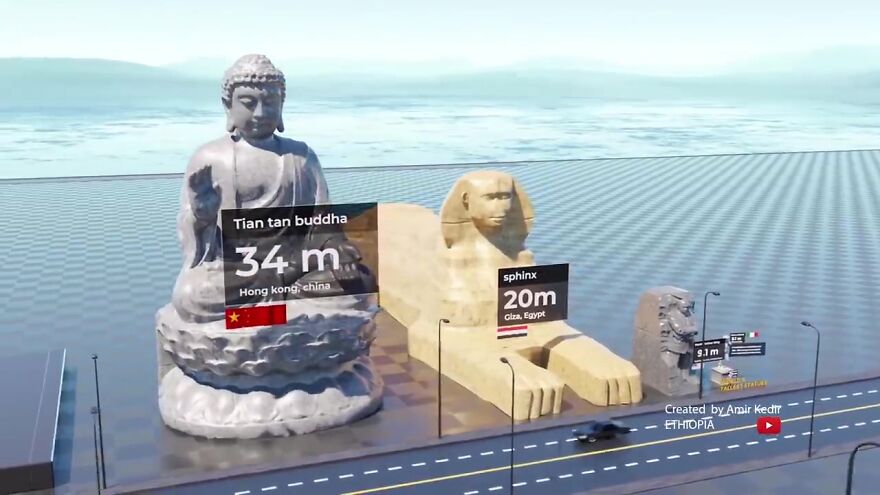 World's Most Famous Statues Compared By Height: 3D Animation By Amir Kedir World's Most Famous Statues Compared By Height: 3D Animation By Amir Kedir