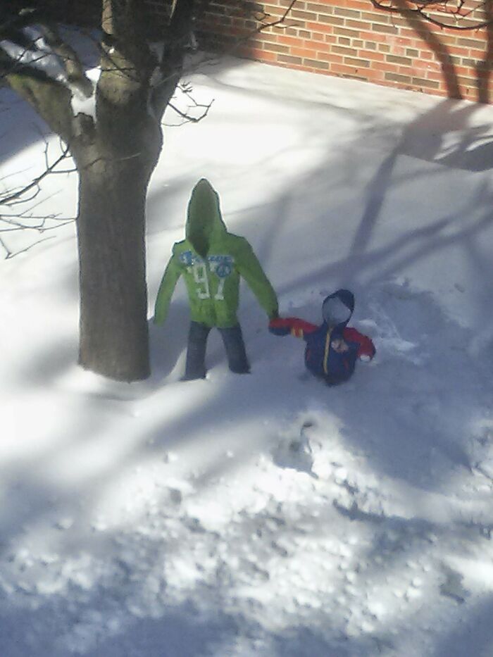 In Winter, People At My University Take Children's Clothing Items, Dip Them In Water And Hold Them In Place Until They Freeze Like This All Over Campus