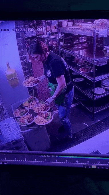 Balancing Food About To Be Served On A Dirty Trashcan