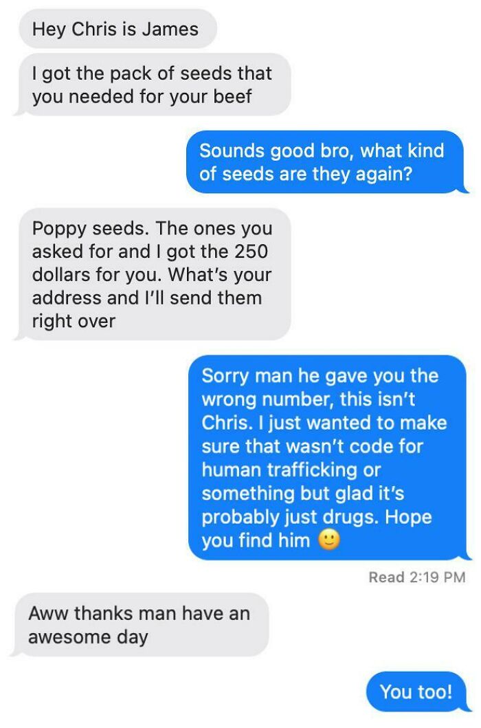 Got A Wrong Number Text From A Drug Dealer Today