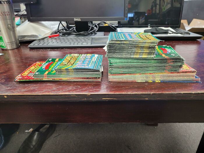 The Quantity Difference In Wins vs. Losses In $1000 Worth Of Scratch-Off Tickets