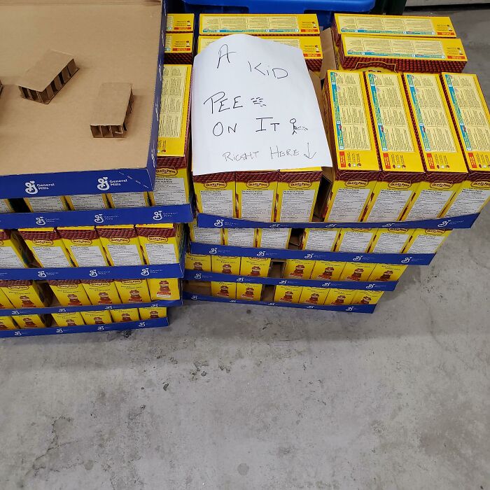 I Work At Walmart And Came Into This Nice Gift, I Guess A Kid Really Had To Go, And Well The Tacos Shells Looked Like A Good Place For That