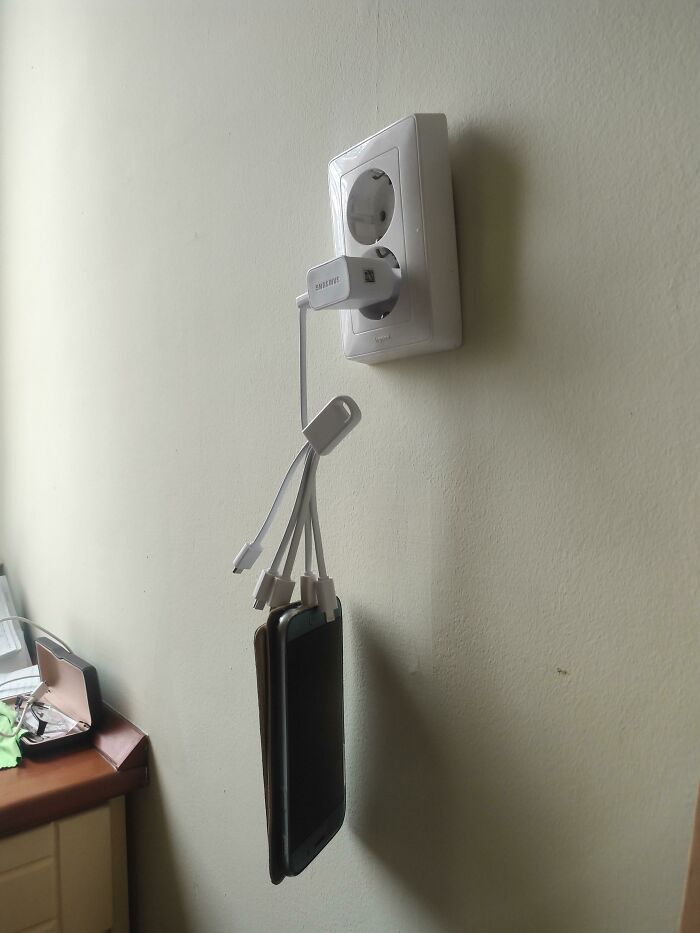 My Mother Charging Her Phone