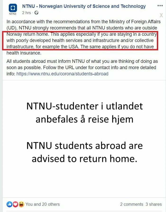 Norway Uses The USA As An Example For A Country With A Weak Health System