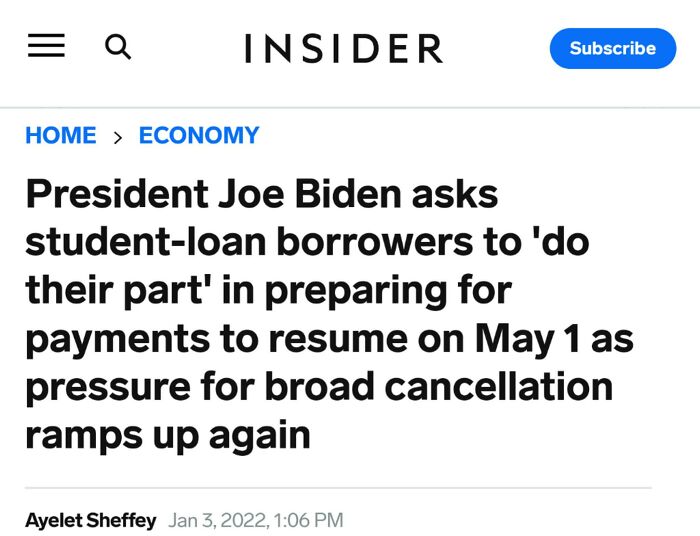 How About You "Do Your Part" And Cancel Them, Joe?