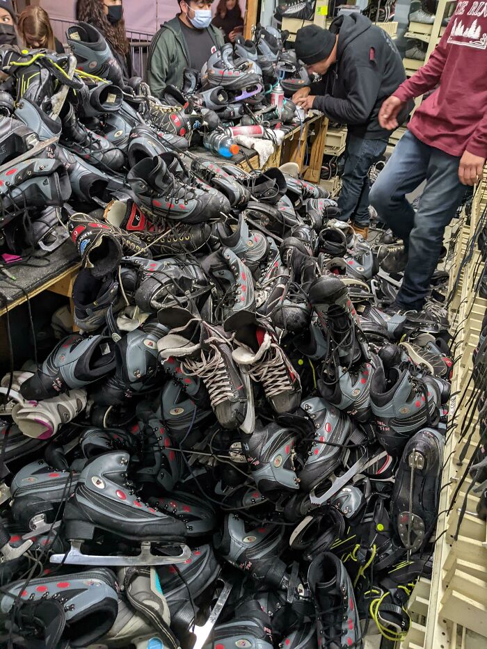 I Work At An Ice Skating Rink And Instead Of Properly Turning In Skates People Started Just Throwing Them Over The Counter