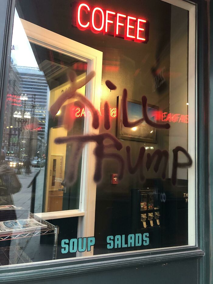 Love Coming In Monday Morning, Already Stressed, Only To See This Vandalism On My Shop's Window