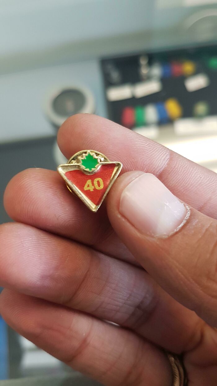 My Buddy Got This After Working At His Job For 42 Years. The Sticker Isn't Even On Straight