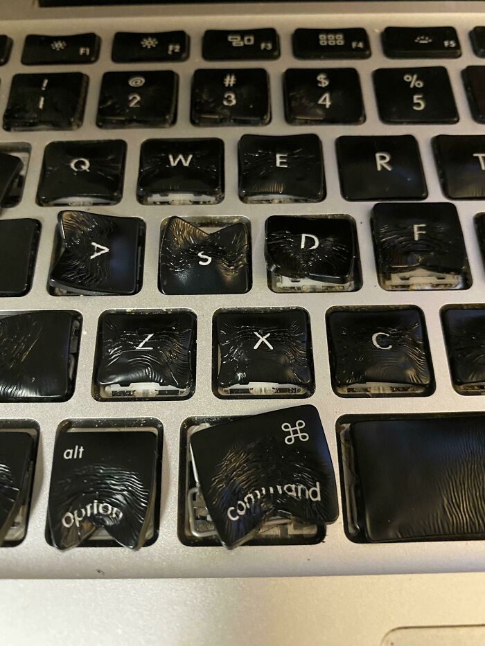 This Is What Happened When Employee Spilled Water On His Mac Laptop Then Attempted To Dry Using A Space Heater