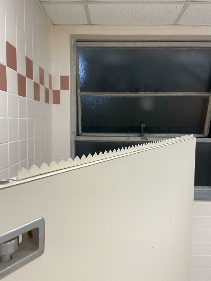 Was Doing Work At A University And Had To Use The Restroom. I Always Open Stall Doors From The Top When Exiting As To Not Touch The Lock