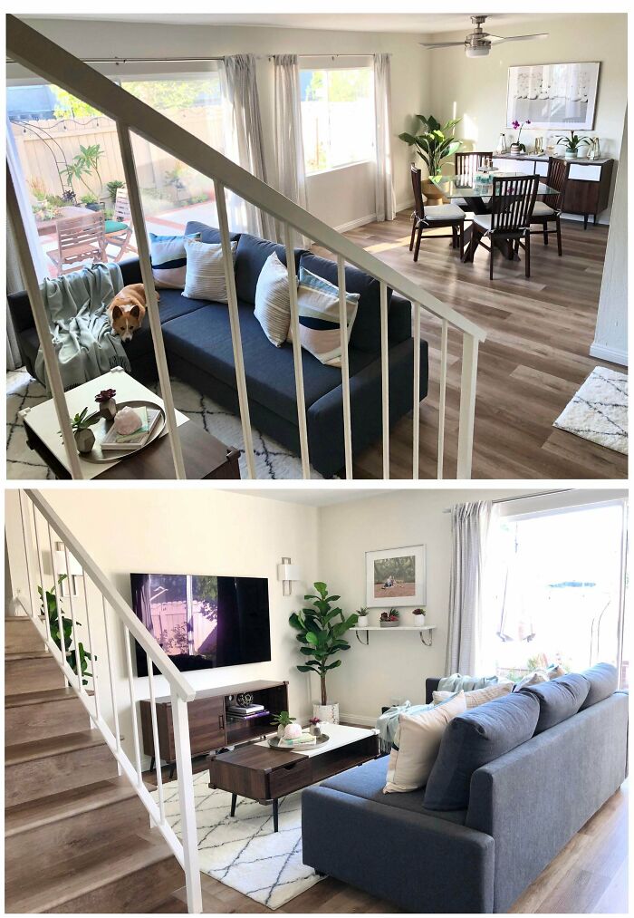 Finally Done With Our Bright Living Room In Our New Home In Orange County, Ca! Before Photo Included