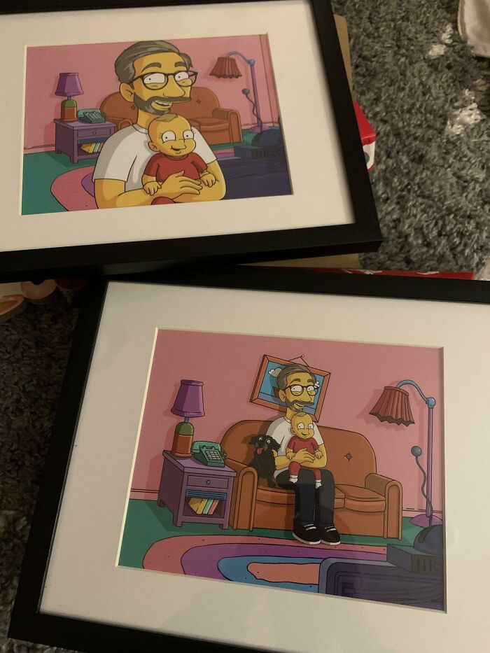 My Wife Commissioned A Portrait Of Myself, My Daughter, And My Dog. My Heart Is Melted