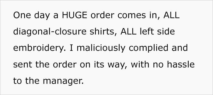 Manager Asks Lead Embroiderer To Stop Bugging Her With Quality Control Emails, Which Ends Up Costing The Company $10K Manager Asks Lead Embroiderer To Stop Bugging Her With Quality Control Emails, Which Ends Up Costing The Company $10K