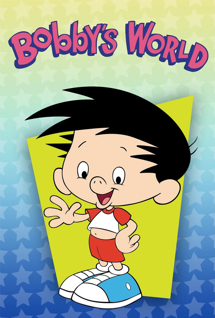 Illustration of a cartoon character from a popular 90s animation, "Bobby's World," with a colorful background.