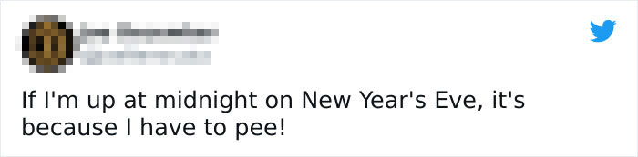 Screenshot of a humorous Marriage and Martinis Instagram post about needing to pee at midnight on New Year’s Eve.